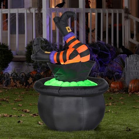 Gemmy Lighted Witch In The Outdoor Halloween Decorations And Inflatables