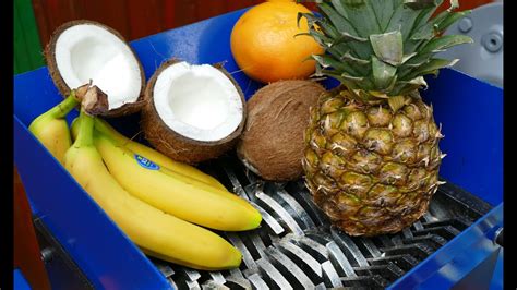 Shredding A Coconut And Other Fruits Banana Pineapple Orange Youtube