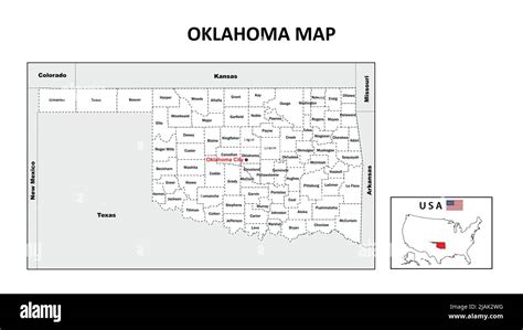 Karte Von Oklahoma Staat Und Distriktkarte Von Oklahoma Politische