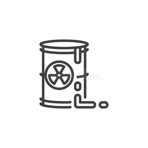 Barrel With Radioactive Waste Line And Glyph Icon Recycle And Ecology