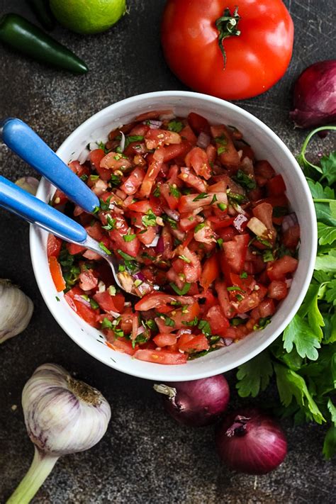 Fresh Tomato Salsa Pico De Gallo Recipe Happy Kitchen