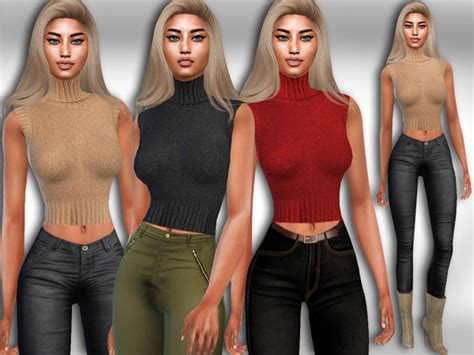 The Sims Resource Female Sleeveless Sweaters