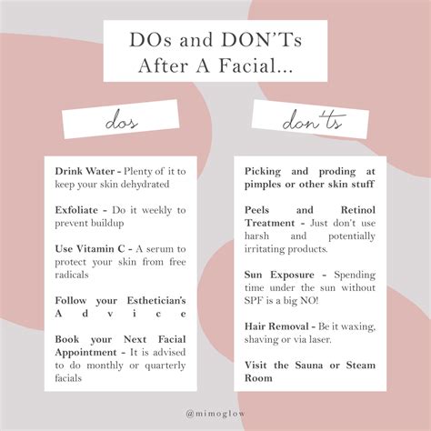 Dos And Donts After A Facial In 2023 Skin Aesthetics Esthetician Marketing Skin Advice