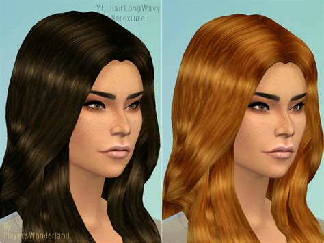 Sims 4 Hairs The Sims Resource Long Wavy Hairstyle Retextured