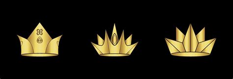 Gold Crown Icons Queen King Crowns Luxury Royal On Blackboard 7737767