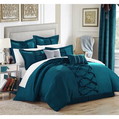 Oliver And James Marlene Turquoise 12 Piece Bed In A Bag With Sheet Set
