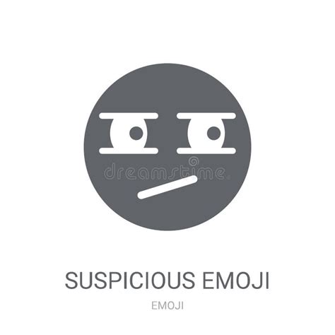 Icono De Emoji Sospechoso En El Contorno De Línea Delgada Y Estilo De