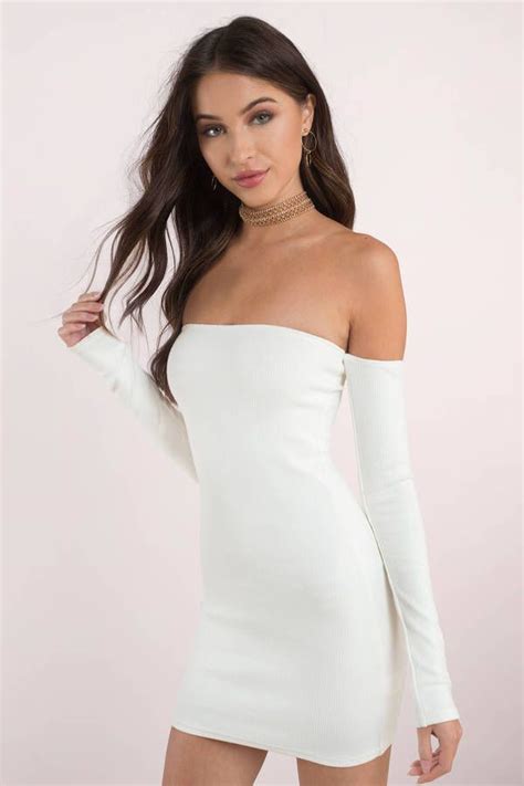 Aria White Off Shoulder Bodycon Dress