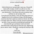 A letter to Best Friend | Letter to best friend, Friends forever quotes ...