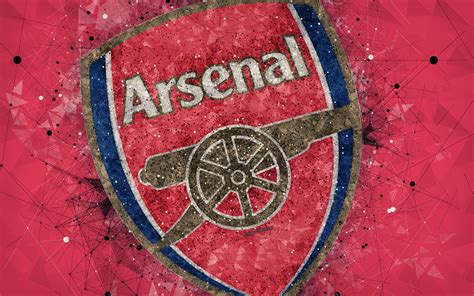 Download wallpapers Arsenal FC, 4k, logo, geometric art, English 