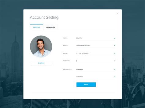 Account Popup Modal Window Web App Design Web Design