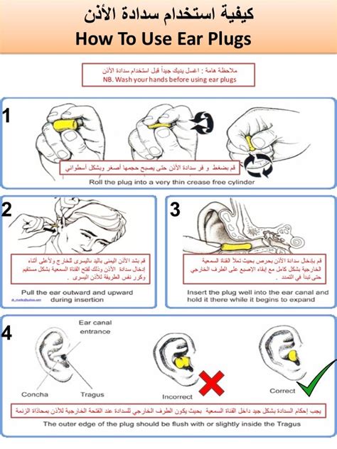 كيفية استخدام سدادة الأذن How To Use Ear Plugs