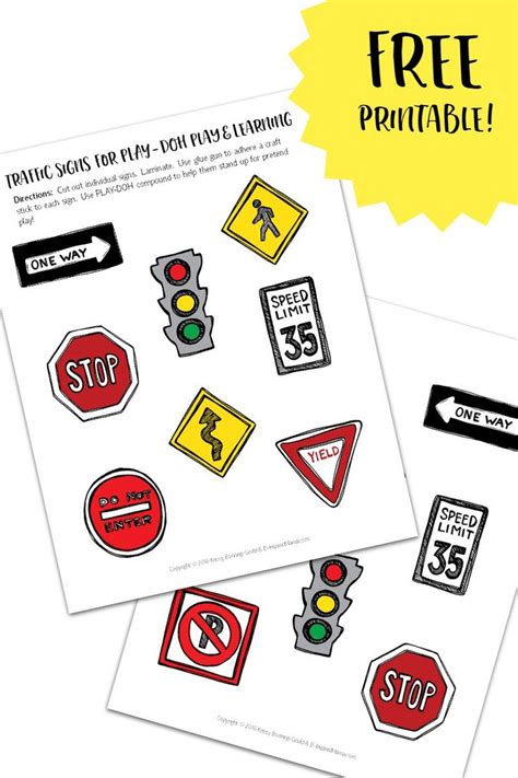 Printable Traffic Signs For Play Doh Towns Play And Learning • B