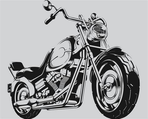 Vintage Motorcycle Chopper Biker Silhouette Illustration Clipart Vector Art At Vecteezy