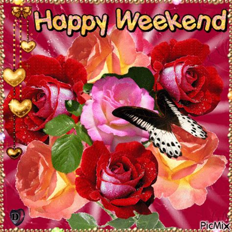 Happy Weekend Rose Animation Pictures Photos And Images For Facebook