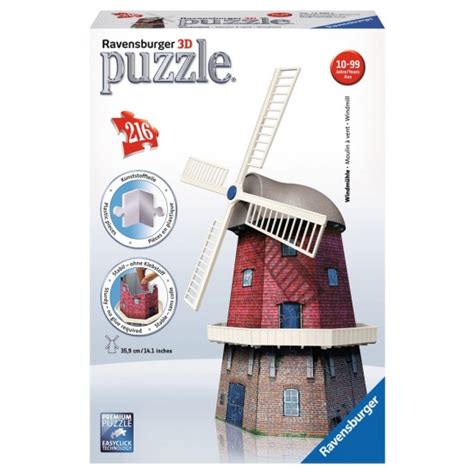 ravensburger 3d puzzle windmill 216 pieces bna model world