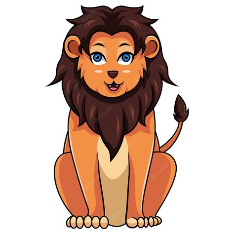 Premium Vector Illustration Of Cute Lion Cartoon Sitting