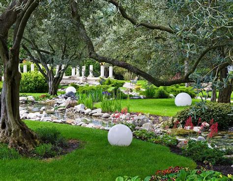 Front Yard Landscaping Ideas With Two Big Pine Trees