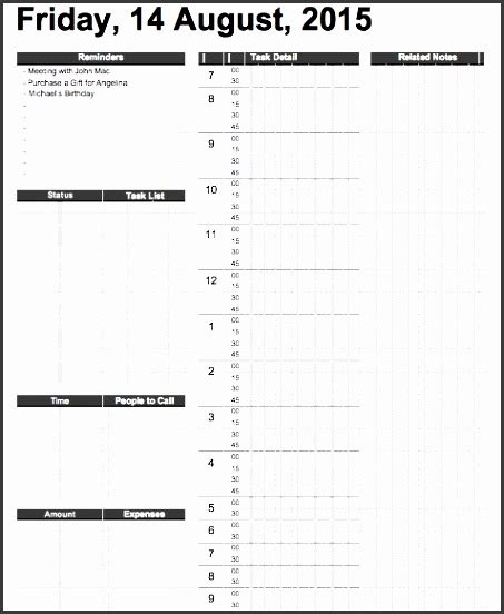 17 Perfect Daily Work Schedule Templates Templatelab Riset