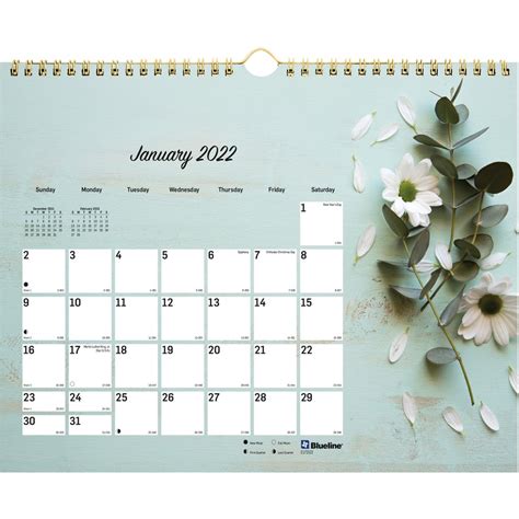 January 2021 Calendar Floral
