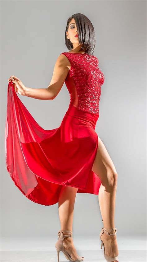 Sequin Tango Dress Red Tango Performance Dress Tango Dress Etsy