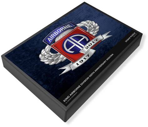 82nd Airborne Division 100th Anniversary Insignia Over Blue Velvet