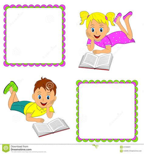 Boy And Girl Reading A Book Stock Vector Illustration Of