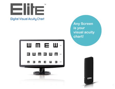 Elite Digital Eye Chart Vision Optics Visual Acuity Software Chart