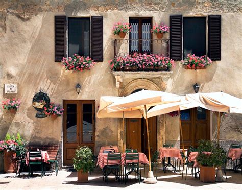 Tuscan Cafe Pienza Italy Trattoria Photo Outdoor Cafe Etsy Canada