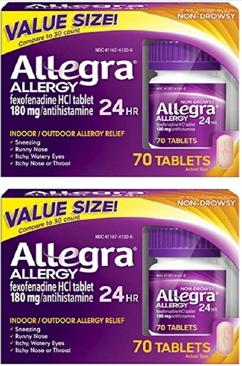 Allegra Adult 24 Hour Allergy Tablets 180mg 70 Count