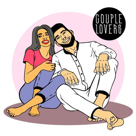 愛の情熱的なカップルはお互いを楽しんでいます。愛する妻を腕に抱き、床に座っている プレミアムベクター
