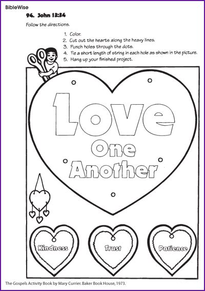 Love One Another John 1334 Kids Korner Biblewise Sunday School