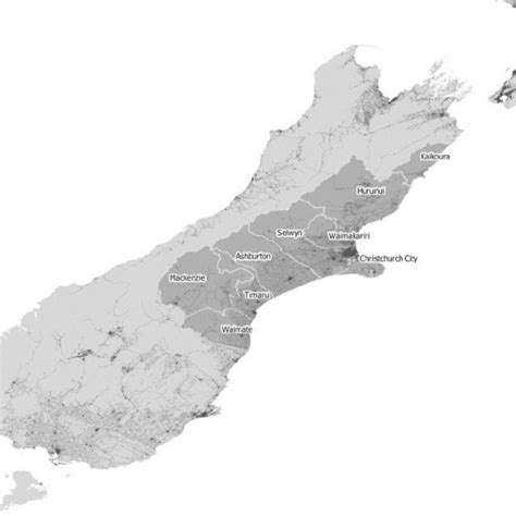 Map Of Canterbury With Its Administrative Regions New Zealand Source