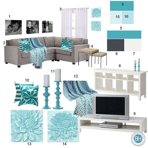 Mood Board Gray And Aquamarine Living Room Balancing Home Teal