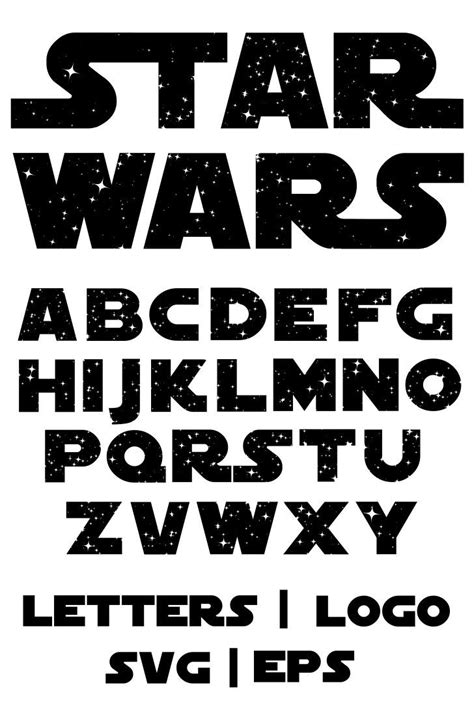 Star Wars Font Vector Star Wars Alphabet Letters Svg Star Wars Logo