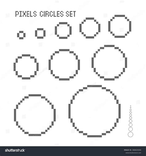 Vector Pixel Circles Set Stock Vector 366624440 Shutterstock