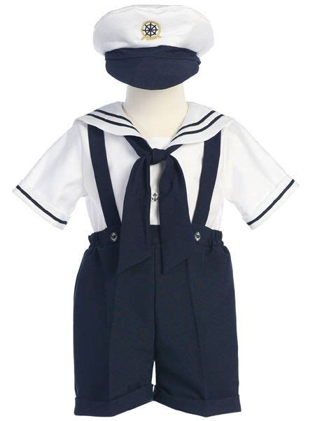 Boys Sailor Suit Shorts Set Costume Formal Sz 0 1 2 3 4 Sailor