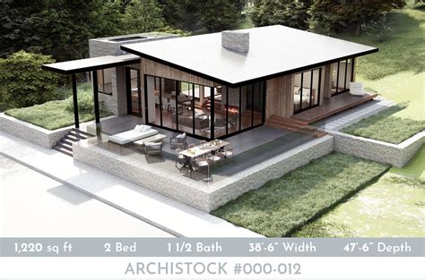 Contemporary Cabin House Plan 2 Bedroom 1200 Sq Ft Ank