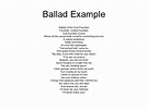 65 ballad poetry definition
