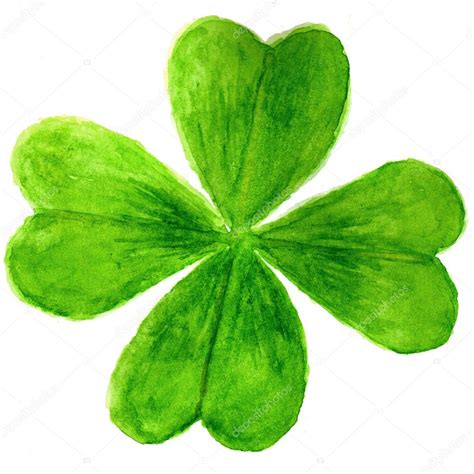 Four Leaf Clover In Watercolor Stock Photo By ©evgenii141 100343328
