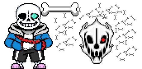 Sans Hd Gaster Blaster Hd And The Hd Bone We Have At Home Pixel Art