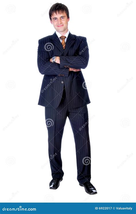 Handsome Businessman Standing Up Straight Stock Image Image Of