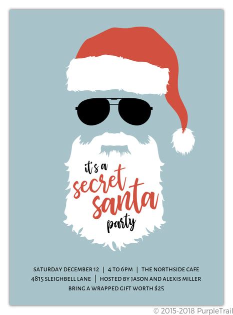 Top Secret Santa Red Holiday Party Invitation Holiday Party Invitations