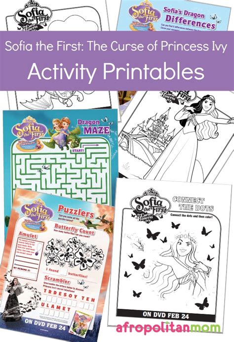 Sofia The First The Curse Of Princess Ivy Activity Printables