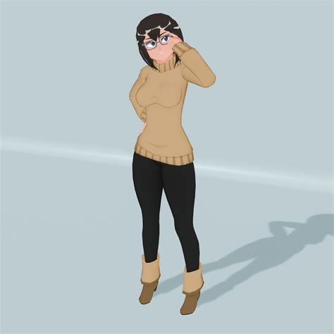 Polly Low Poly Anime Character Free Vr Ar Low Poly 3d Model