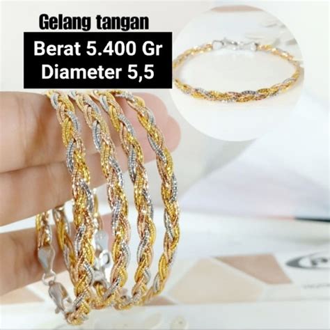 Jual Gelang Tangan Emas Mas Kombinasi Berat Gram Dia Cm