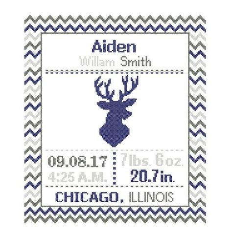 Check spelling or type a new query. Deer Cross Stitch custom Pattern Baby Boy Girl ...