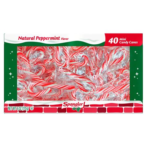 Spangler Natural Peppermint Flavor Mini Candy Canes 40 Count 6 Oz