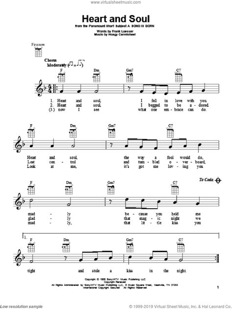 How to play popular piano in 10 easy lessons: Loesser - Heart And Soul sheet music for ukulele PDF