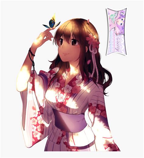 Clip Art Cute Anime Girl And Cute Anime Girls In Kimono Hd Png